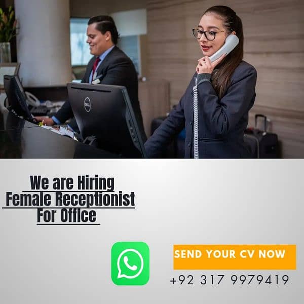 Female Receptionist Required Urgently 0