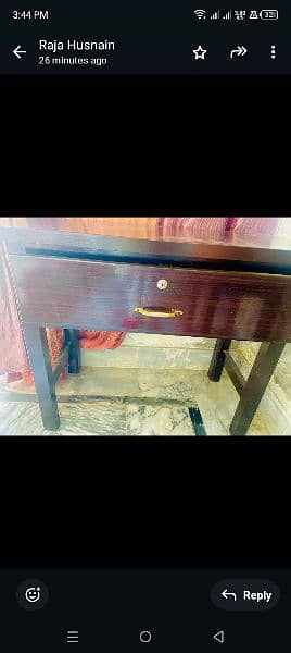 Wooden table with lock drawer 1