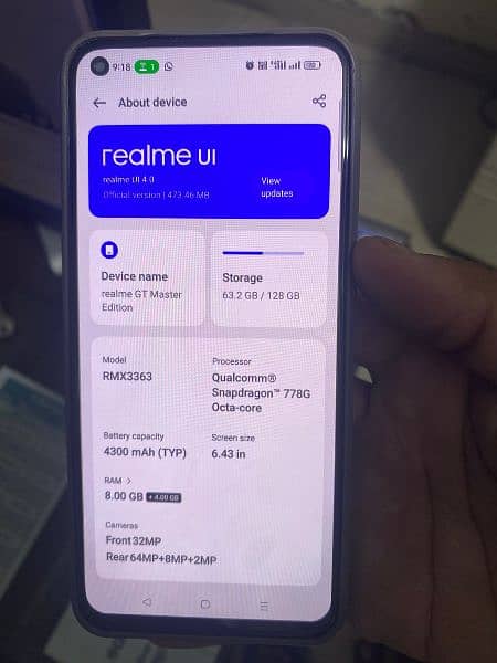 Realme Gt Master 5G Panel change Memory 8+8 128 1