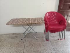 Wooden Dining table with 6 Chairs