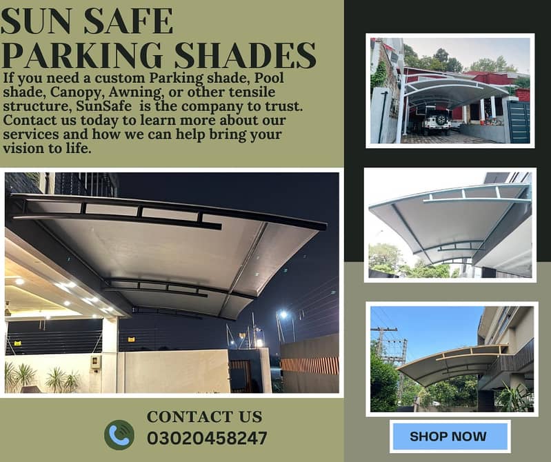 Pole parking shade | Canopy Sheds | Tensile Car Parking Sheds 0