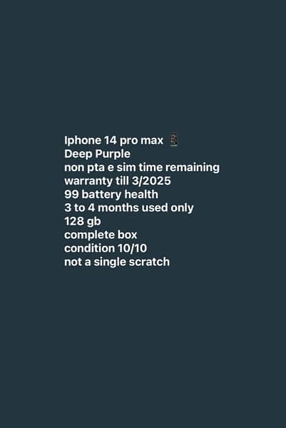 Iphone 14 pro max non pta (99) health 12