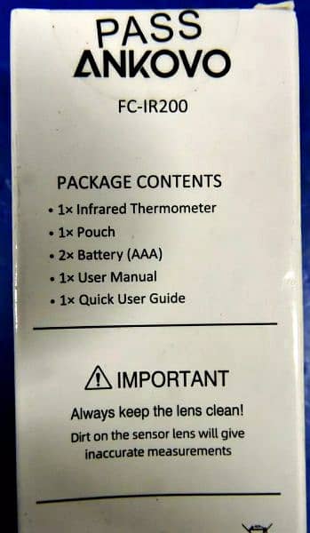 Ankovo non- contact infrared thermometer 2