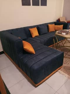 L-shape Turkish stuff sofa set