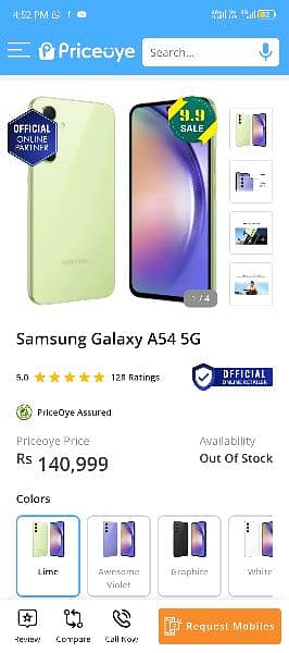 Samsung Galaxy a54 5g 256gb official approved (pasrur) 6