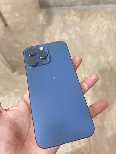 iphone 15 pro max 256 GB 10/10 new condition Blue Titanium FU 95% Bat 1