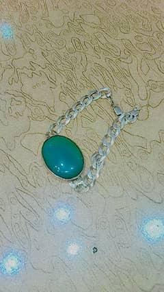 pure Italian chandi bracelet with haqeeq stone