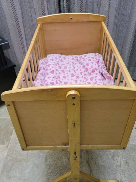 wooden baby cot with free mattress n mattress covers 6