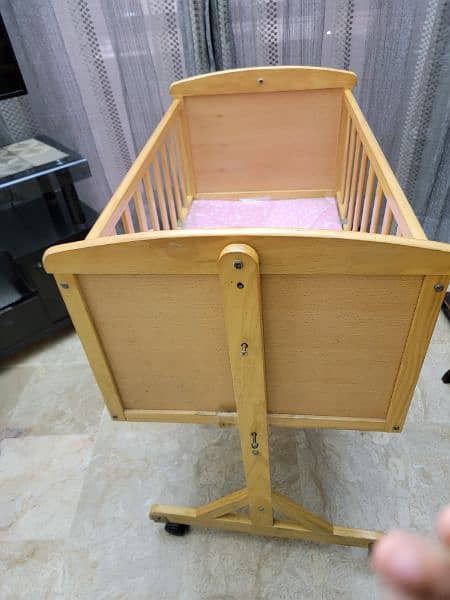 wooden baby cot with free mattress n mattress covers 7