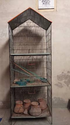 birds cage (3 portion) condition is good