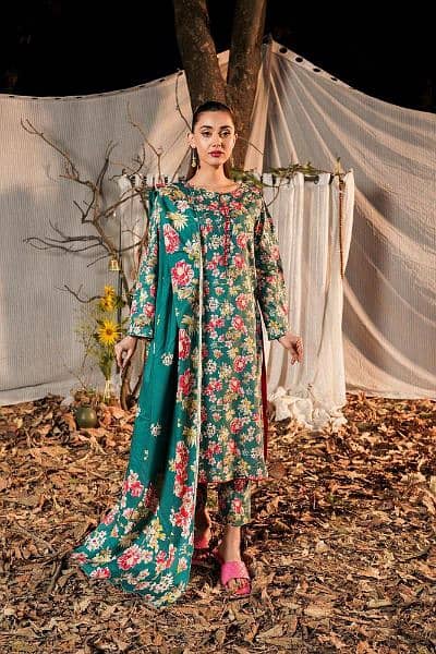 3pcs women's stitched lawn suit,ready to wear 2