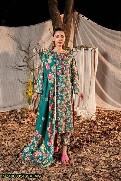 3pcs women's stitched lawn suit,ready to wear 3