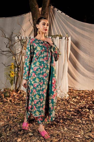 3pcs women's stitched lawn suit,ready to wear 5