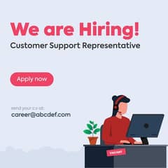 hiring female customers services representative contact 03460112663