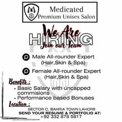 trained and untrained staff required for salon in bahria town