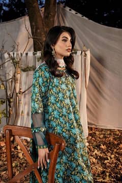 3pcs women's stitched lawn suit ready to wear 0