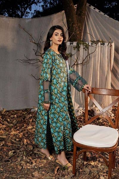 3pcs women's stitched lawn suit ready to wear 5