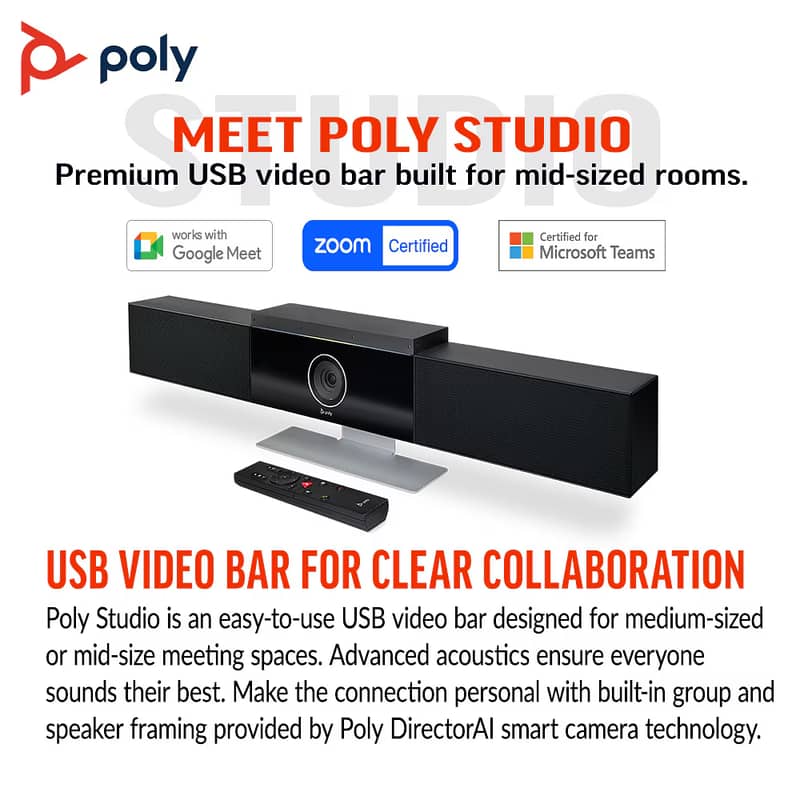 Poly 4K USB Video bar | Poly | video conferencing solution 3