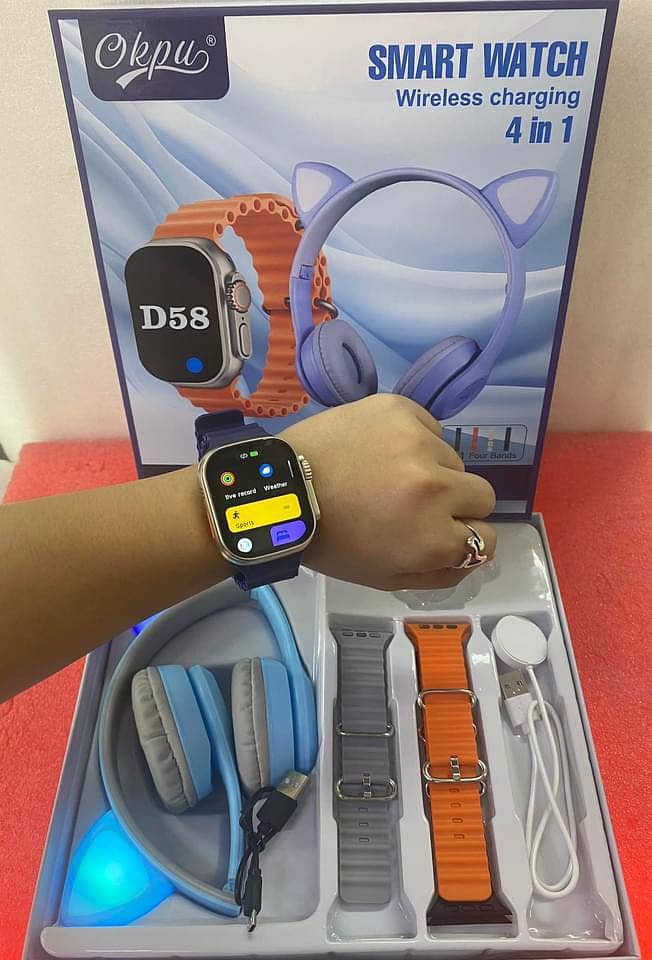 Ultimate 4-in-1 Smart Watch & Headphone Combo with Wireless Charging 0