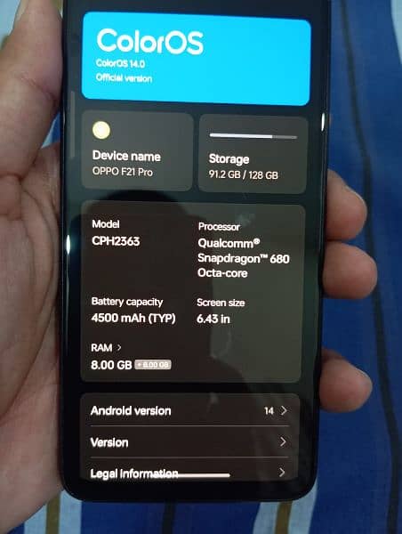 oppo F21 pro All okay with box 8