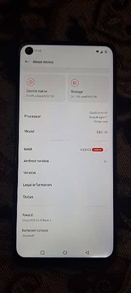 one plus n200 5G || 4+3 Ram / 64 Rom 7