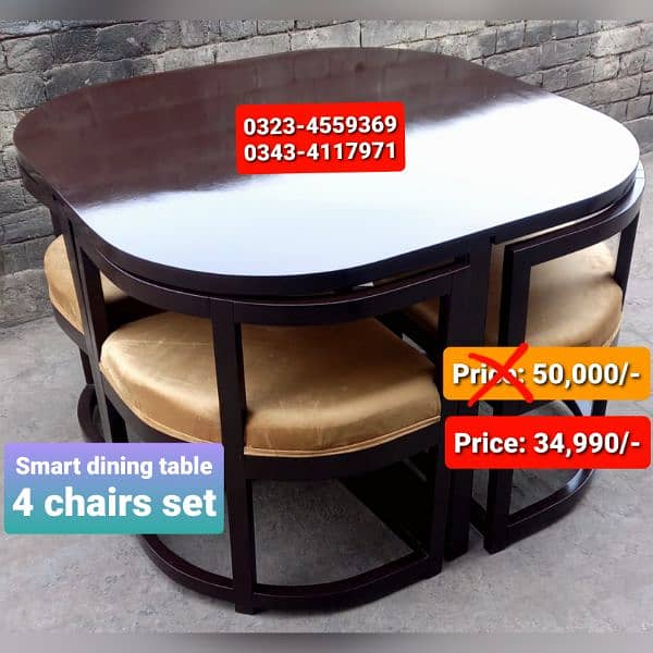 Smart dining table/round dining table/4 chair/6 chair/dining table 3