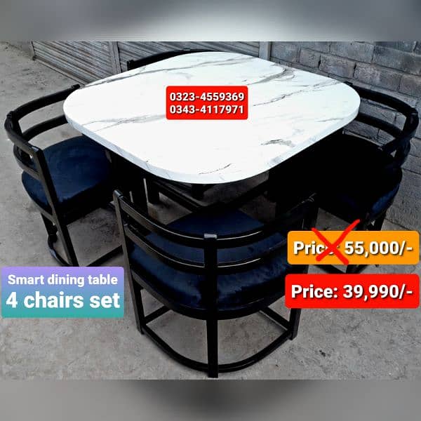 Smart dining table/round dining table/4 chair/6 chair/dining table 4