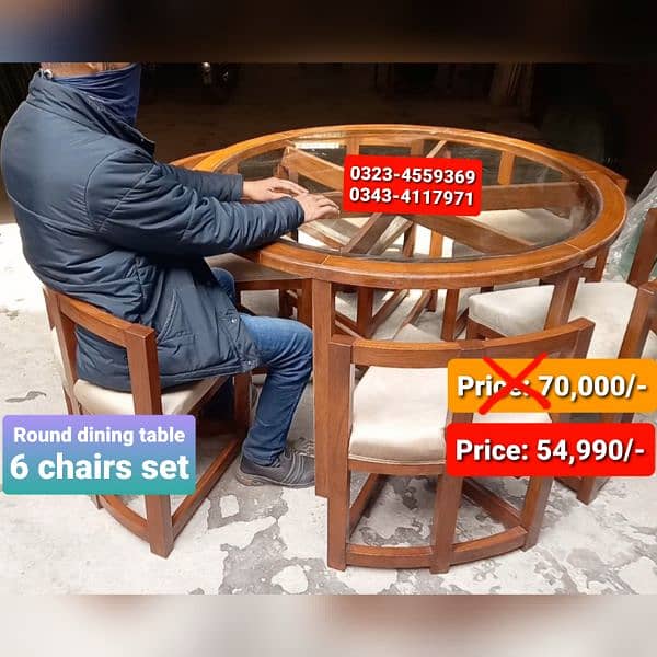 Smart dining table/round dining table/4 chair/6 chair/dining table 18