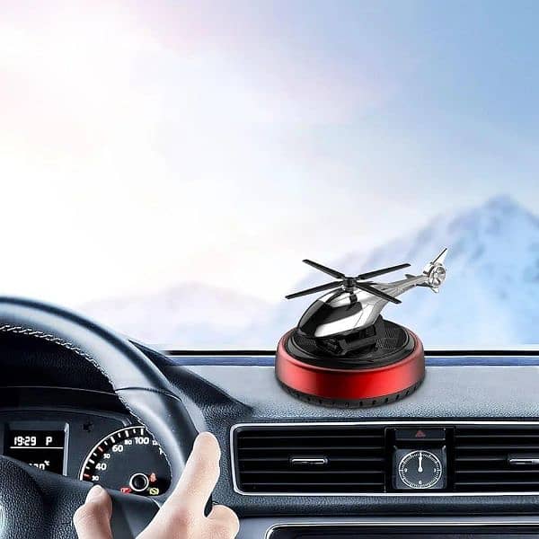 Aroma Diffuser Solar power Dashboard Helicopter with refill perfume. 2