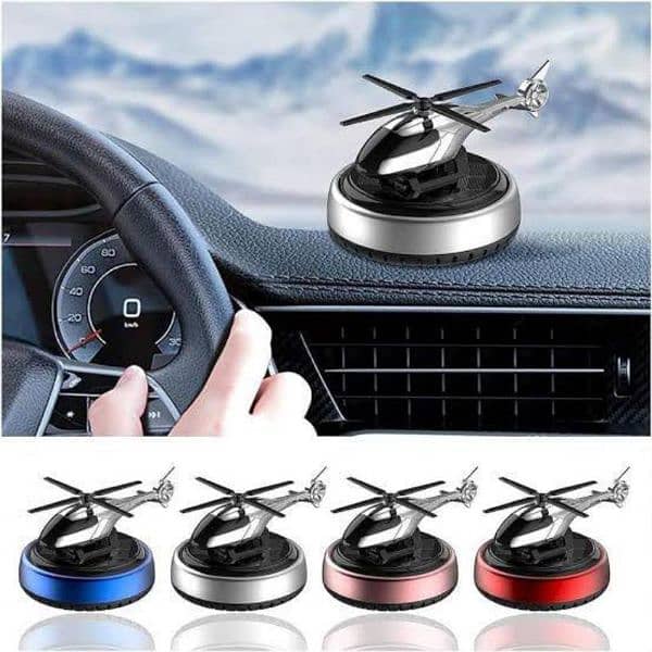 Aroma Diffuser Solar power Dashboard Helicopter with refill perfume. 5