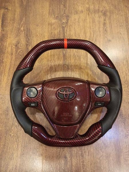 Toyota Red carbon complete steering wheel used 0