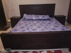 slightly used wooden bed sides call 03124049200