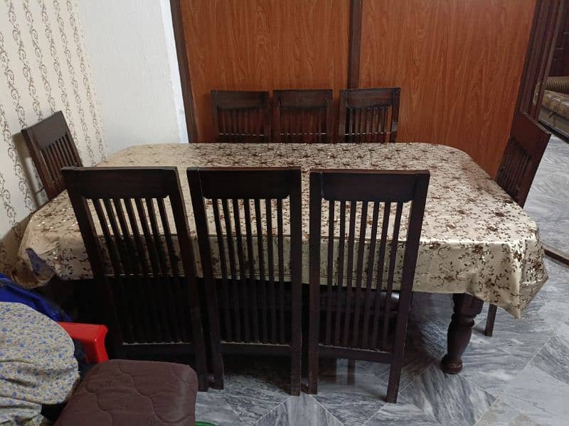 Solid Wood Dinning Table with 8 Chairs 1