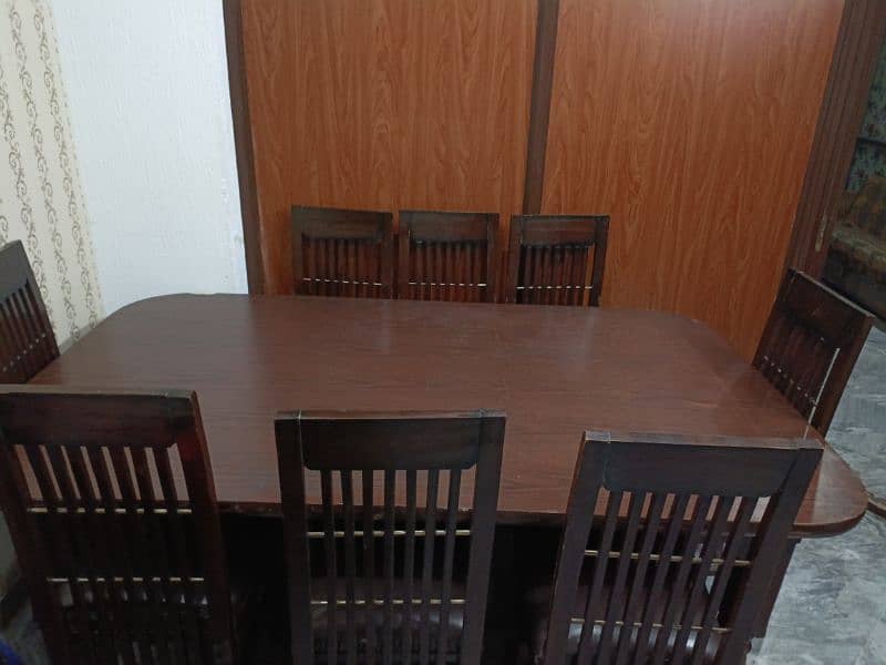 Solid Wood Dinning Table with 8 Chairs 2