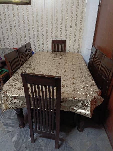 Solid Wood Dinning Table with 8 Chairs 3