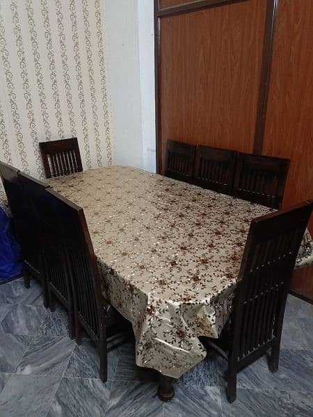 Solid Wood Dinning Table with 8 Chairs 4