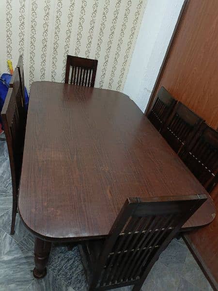 Solid Wood Dinning Table with 8 Chairs 5