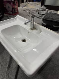 Washroom Sink with Mixer and Connection Pipes