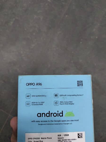 OPPO A 96 8+8 RAM 128 GB MEMORY COMPLETE BOX 2