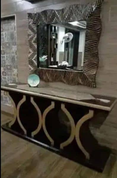 Three table set and console table with mirror 1