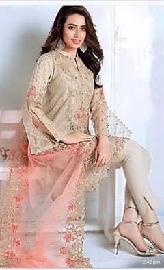 womens unstitched embroidery suit