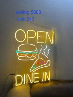 LED neon open dine in