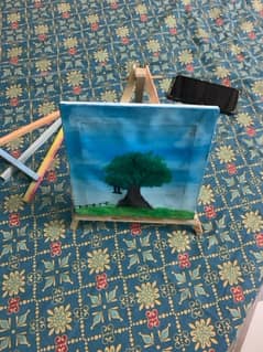 Canvas painting with holder