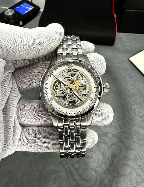 100% original Emporio Armani automatic skeleton watch for men 4