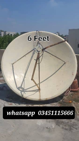 Used 6 feet 2 feet Dish Antenna & total setup Accessories. 1