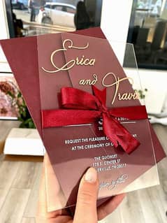 wedding cards, invitations, acrylic cards customize card,