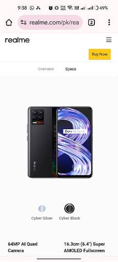 Realme 8 8gb/128gb (exchange)