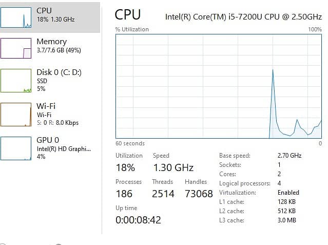 Dell 5480 Core i5 7th gen 8gbDDr4/256gbSSD (Only Serious Persons) 9