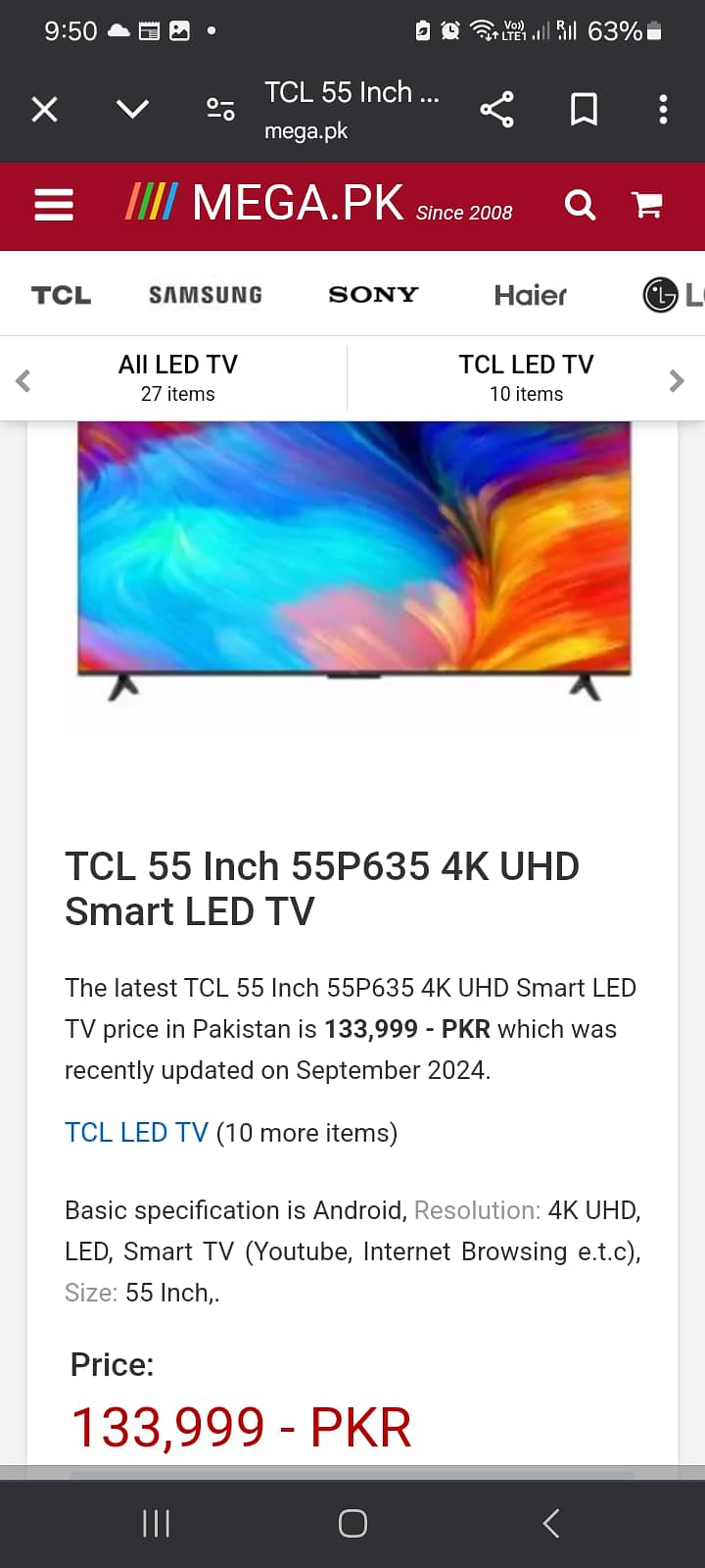 TCL LED 55 inch 4