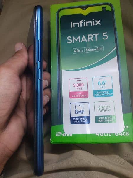 Infinix smart 5 ram3GB room64GB lush cundion no open repir with box. 5